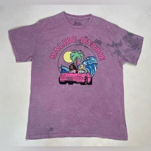Barbie Malibu Car Beach Graphic T-shirt Women Large Pink Short Sleeve